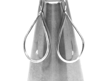 Kolczyki w srebrnej łzy kolczyki minimalistyczny kolczyki srebrny łzy duże nowoczesne srebrne kolczyki damskie prezent dla żony Christmas