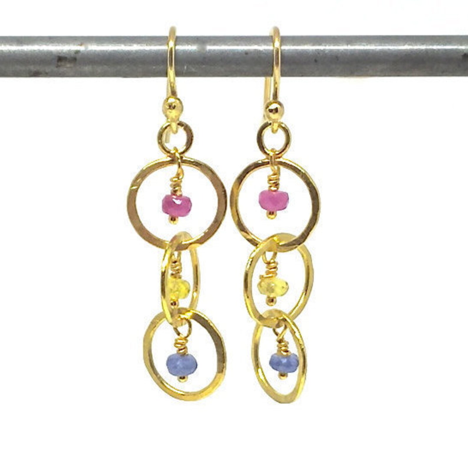 Interlocking Link Earrings Sapphire Link Earrings Interlocking Circle ...