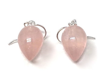 Acorn Earrings Rose Quartz Acorn Earrings Pink Quartz Acorn Earrings Silver Quartz Acorns January Birthstone Womens Gift for Wife Girlfriend