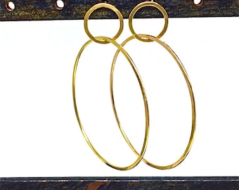 Circle Earrings Gold Circle Earrings Interlocking Circle Earrings 18k gold earrings Alternative to Hoops Gold dangles Minimalist Earrings