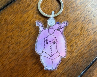 Curvy Burlesque Performer Keychain