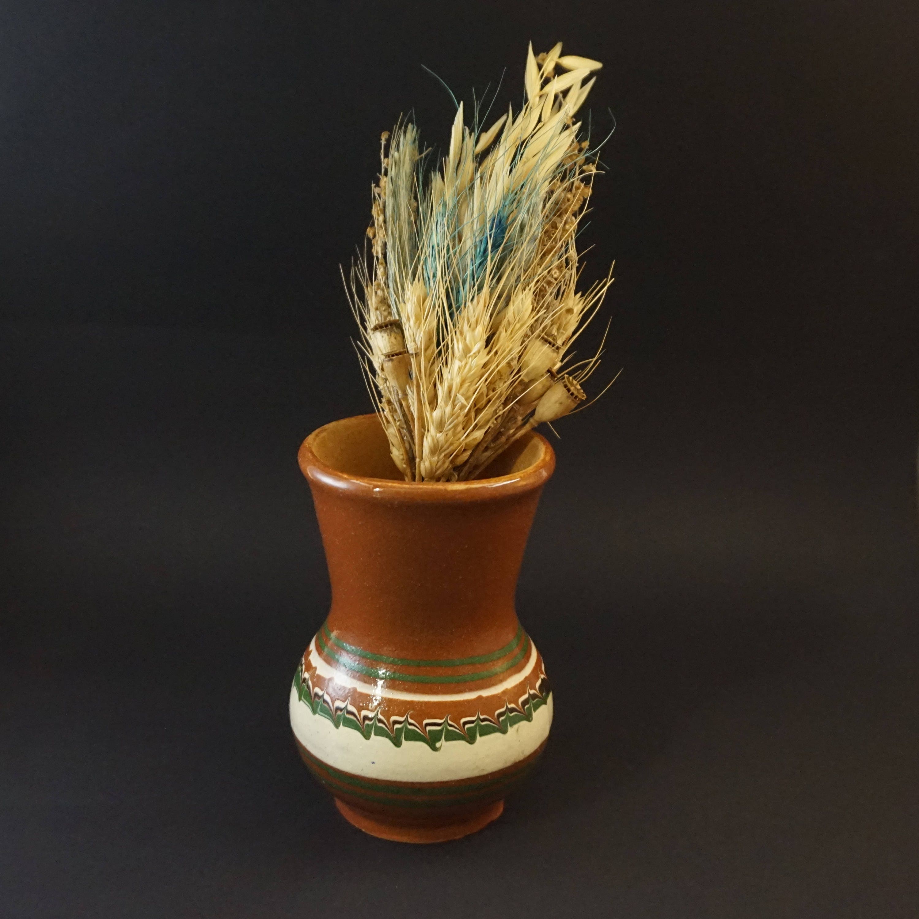 Vintage vase Ceramic vase Rustic home decor Pottery vase Retro Etsy