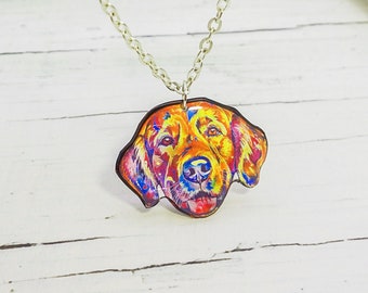 Dog Lover Necklace Pendant Golden Retriever Jewelry