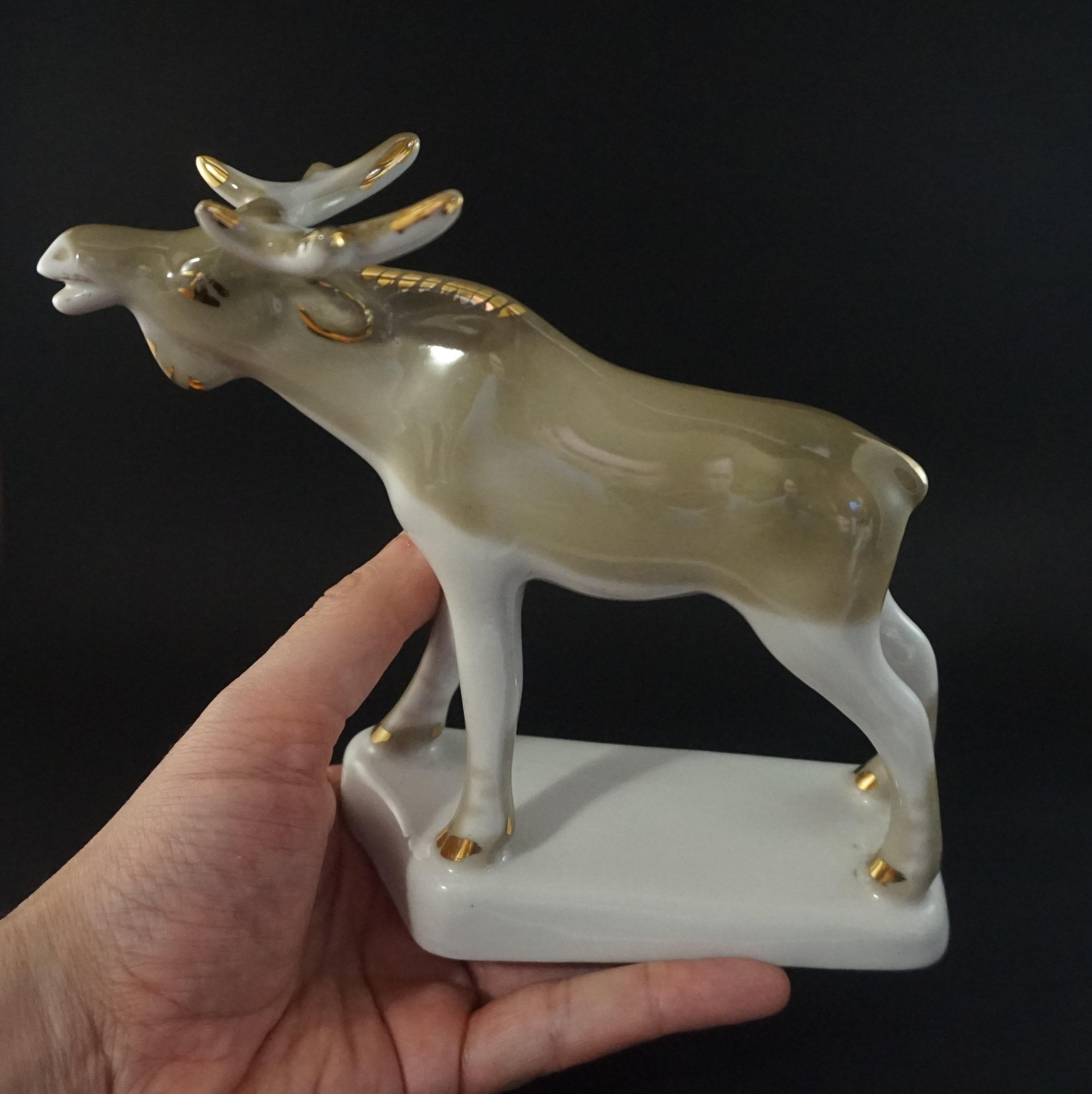 Elk figurine vintage soviet porcelain figurine Hunting decor Etsy