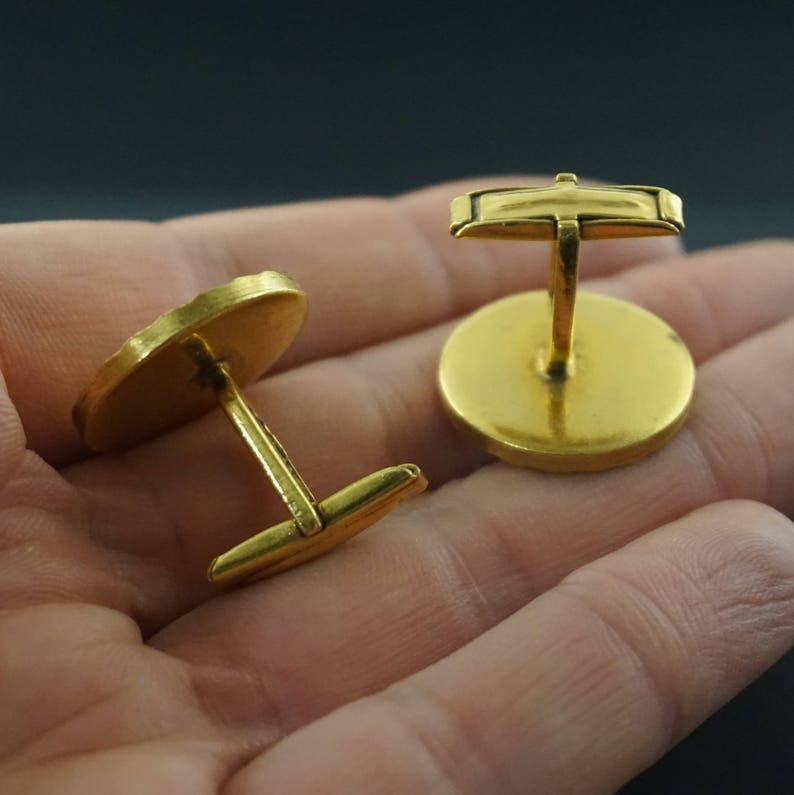 Vintage cufflinks Mens cuff links Round cuff links Mens gift for dad Vintage groom cuff links Fathers day gift wedding cuff links for men