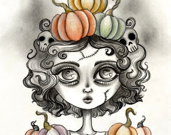 Pumpkin Patch Girl - Original Artwork