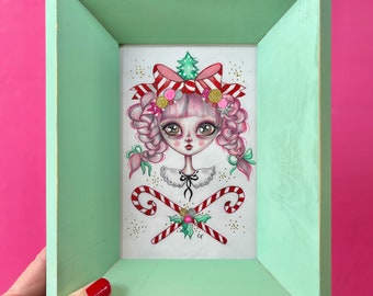 Peppermint Girl - Framed Original Artwork