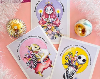 Nightmare Before Christmas Holiday Cards - Pack of 3