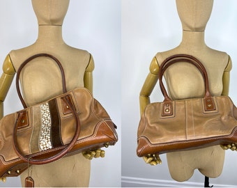 Vintage 2000s Tan and Brown Leather Coach Handbag - Etsy