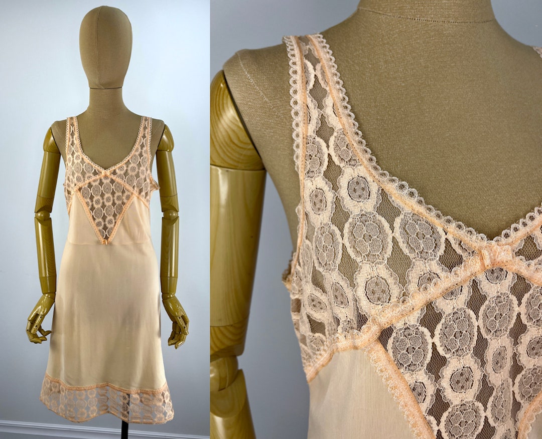 60's Peach Slip Sleeveless Dress
