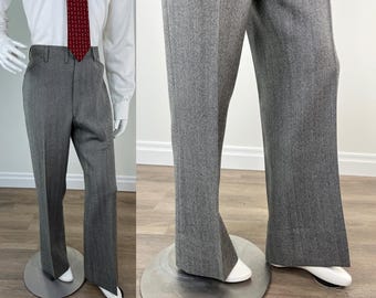Vintage 1970s Men's Grey Herringbone Two Piece Suit by Givenchy