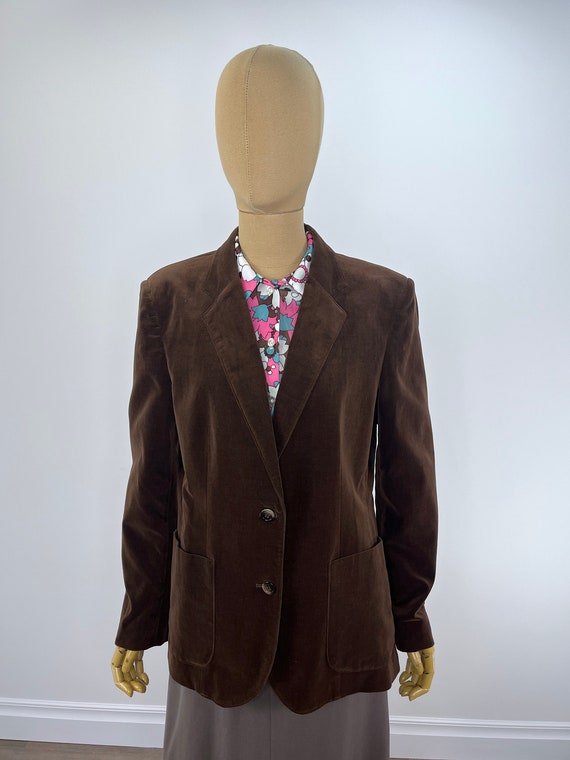 Vintage 1970s Brown Cotton Velveteen Blazer by Ca… - image 5