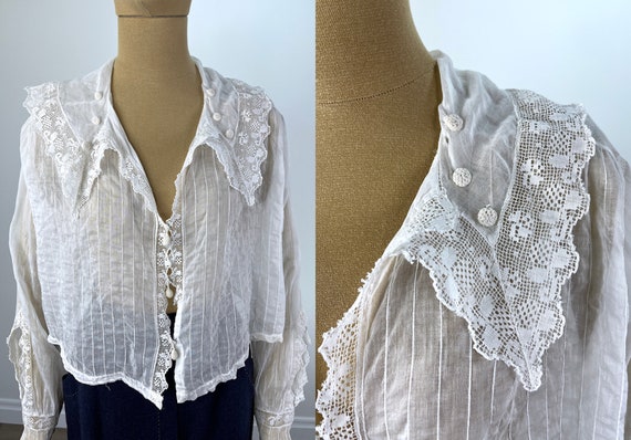 Vintage White Garden Herbs Button Blouse main image 0
