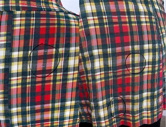 Vintage 1970s Red and Green Plaid Seersucker Blaz… - image 9