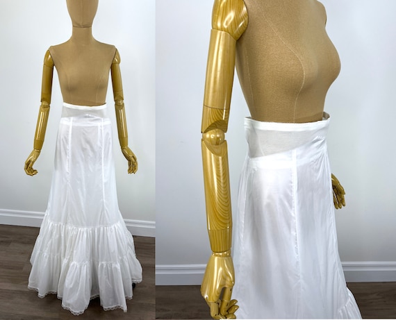 Vintage White Nylon Bridal Petticoat.  Full Lengt… - image 1