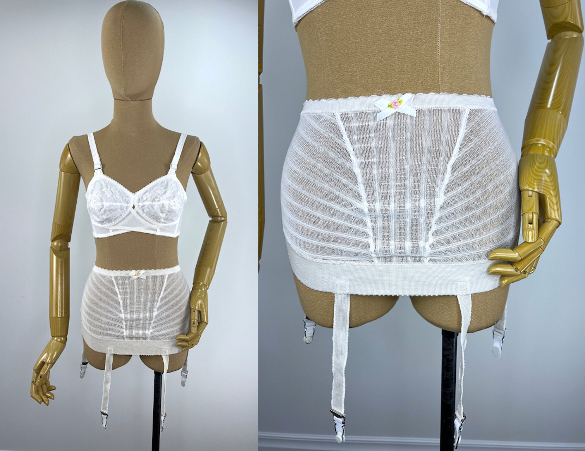 Vintage Mid-Century Deadstock Maternity Girdle Size Small. Stretchy Girdle  with Suspenders and Clips
