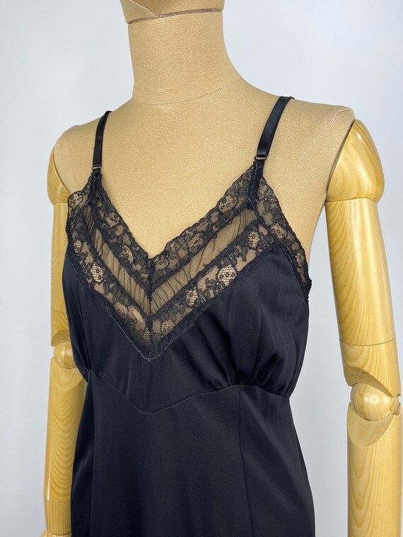 Vintage 1950/1960s Black Slip with Lace Insets - image 7