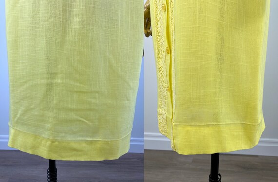 Vintage 1960s Canary Yellow Shift Dress with Croc… - image 6