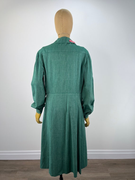 Vintage 1940s Green Girl Scout Uniform Dress.  Gr… - image 3