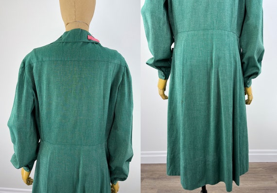 Vintage 1940s Green Girl Scout Uniform Dress.  Gr… - image 6