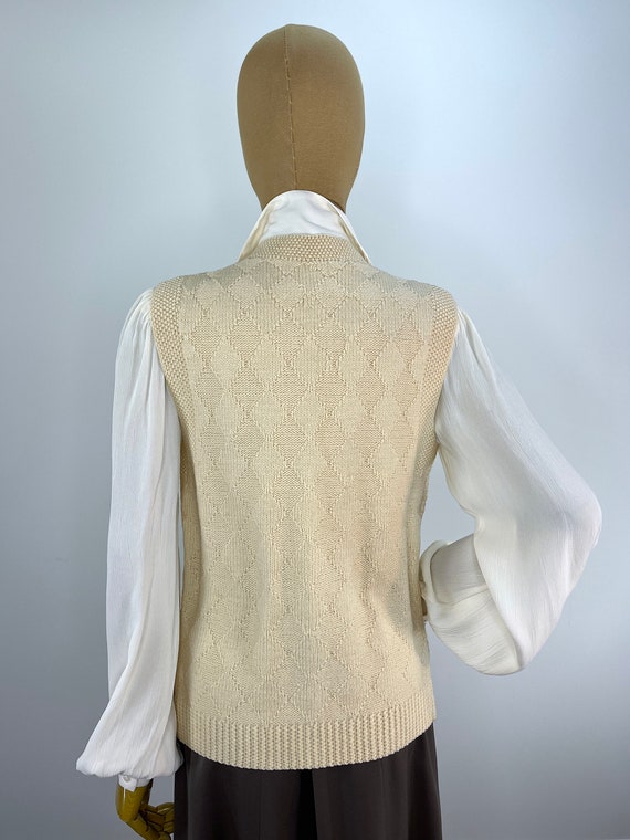 Vintage French Vanilla Wool Knit Cardigan Sweater… - image 7