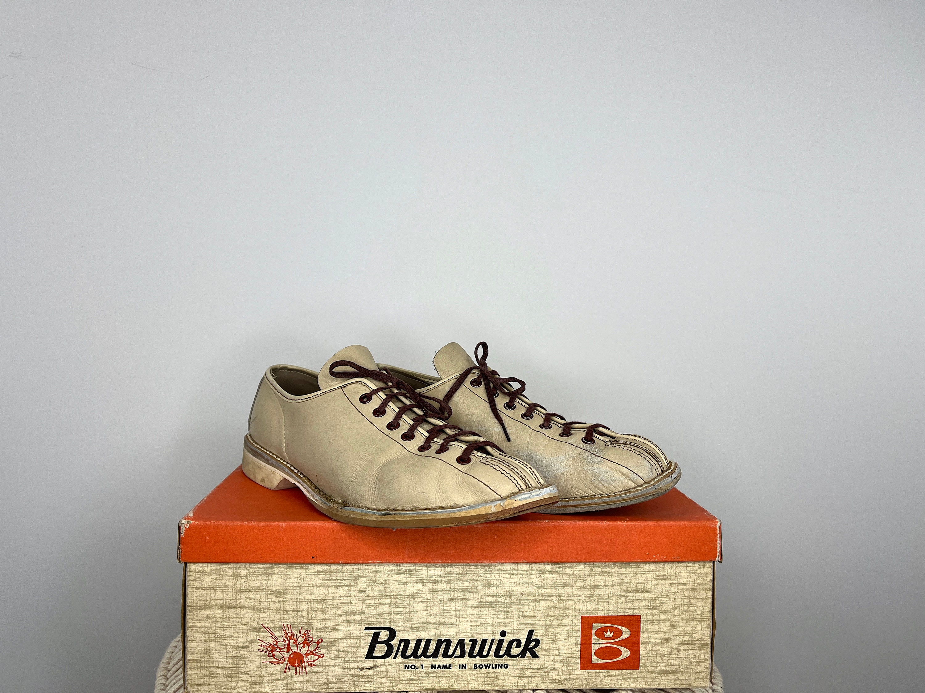 Vintage 1960s/1970s Beige Brunswick Bowling Shoe With Brown - Etsy UK