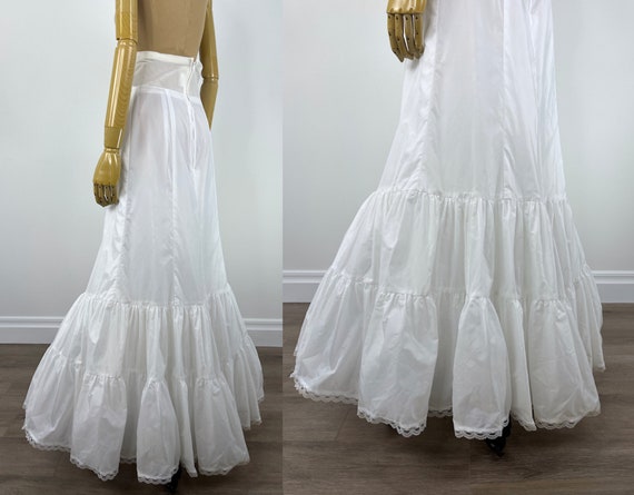 Vintage White Nylon Bridal Petticoat.  Full Lengt… - image 2