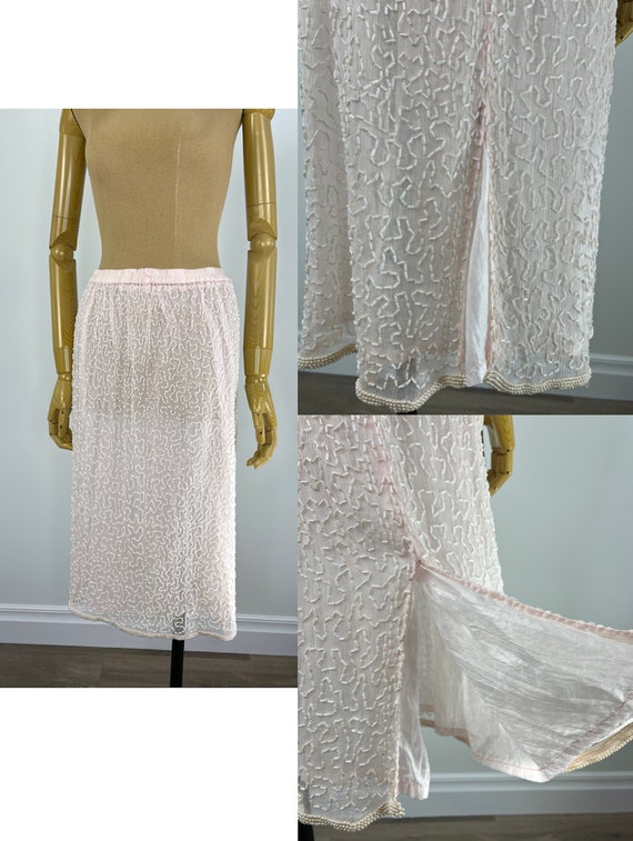 Vintage 1980s Blush Pink Skirt and Jacket Set wit… - image 7