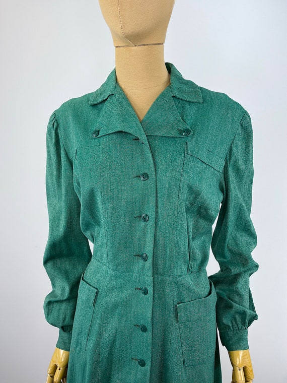 Vintage 1940s Green Girl Scout Uniform Dress.  Gr… - image 5