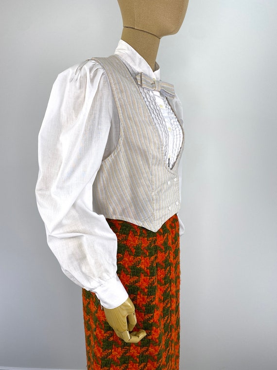 Vintage 1970s Deadstock Uniform Shirt & Vest. Whi… - image 2
