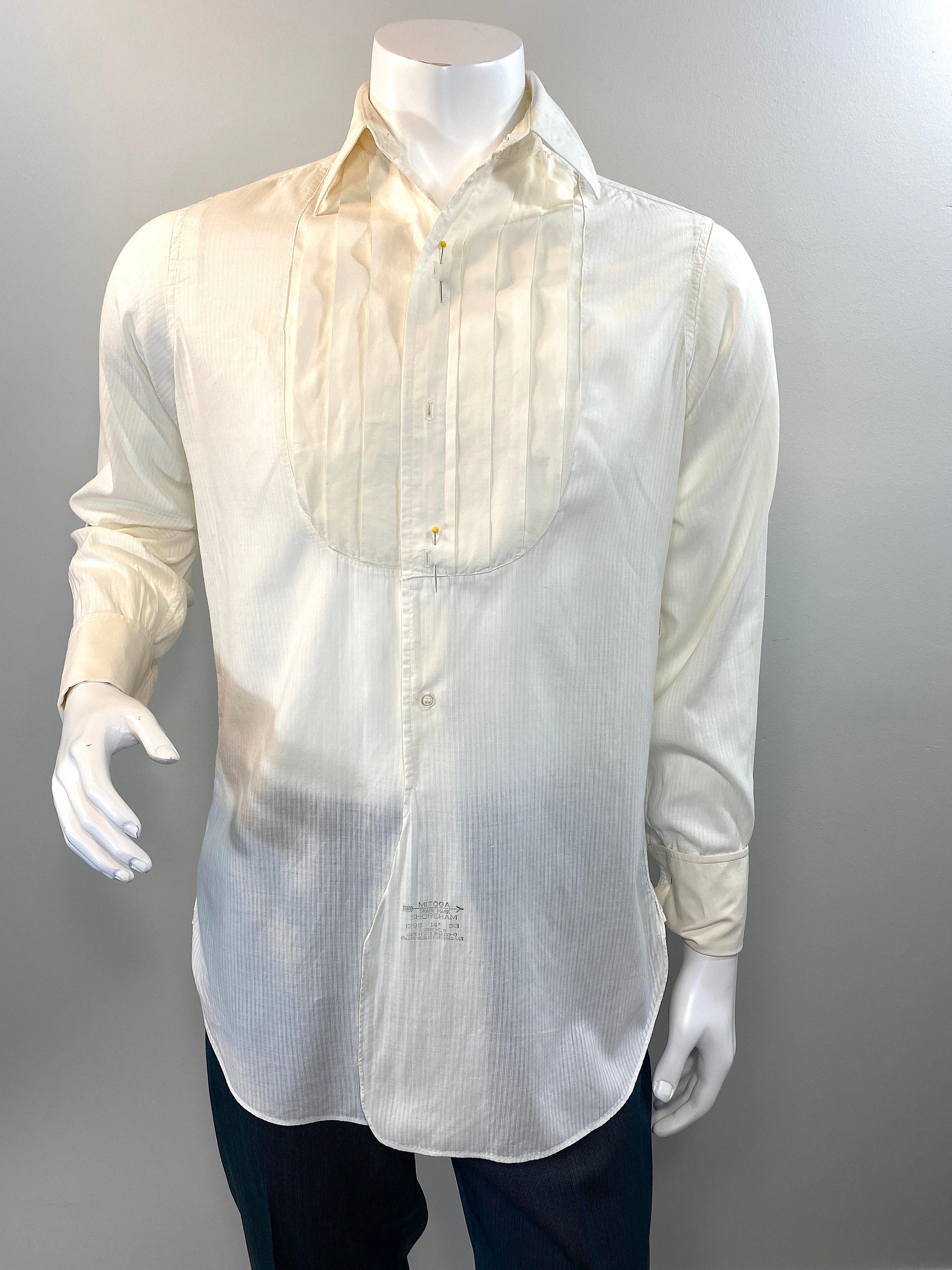 Vintage 1930s Men's Pleated Front Tuxedo Shirt. French - Etsy UK