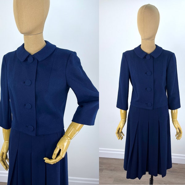 XS 1940s Pendleton Navy Blue Skirt