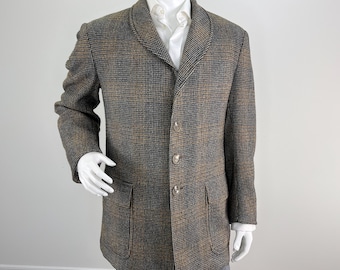 Vintage 50s Single Breasted Tiger Twist Tweed Long Winter Over