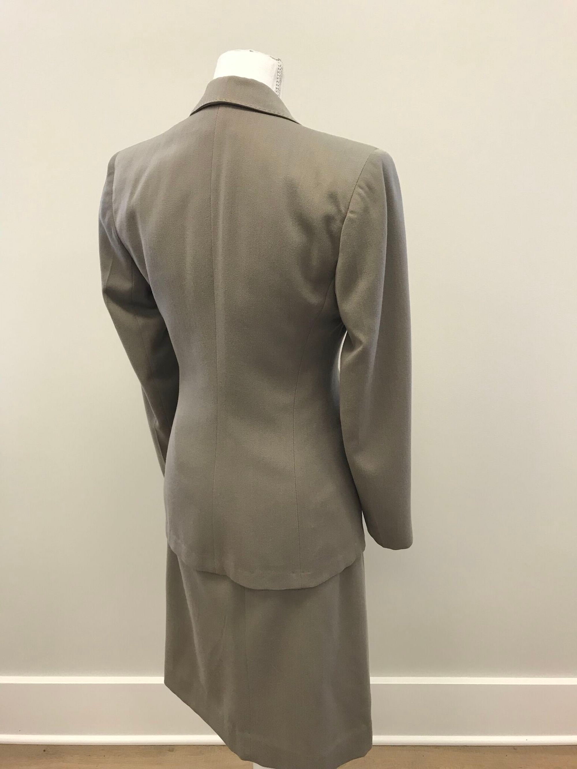 XS/S | 1940s Style Grey Wool Gabardine Skirt Vintage Fabric