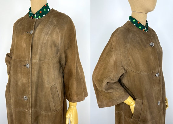 Vintage 1960s Brown Suede Coat.  Vintage Marshall… - image 3