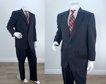 1980's Era Sears Brand Poly Blend Blue Brown Check Men's Two