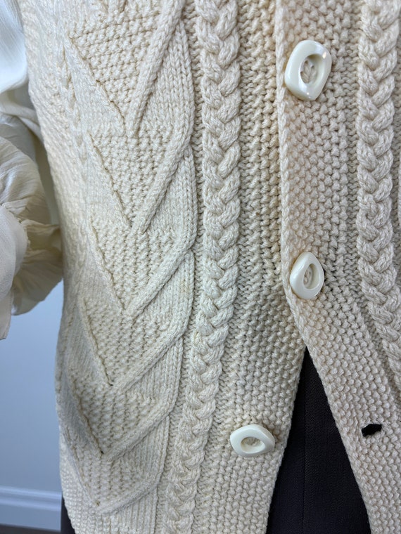 Vintage French Vanilla Wool Knit Cardigan Sweater… - image 10