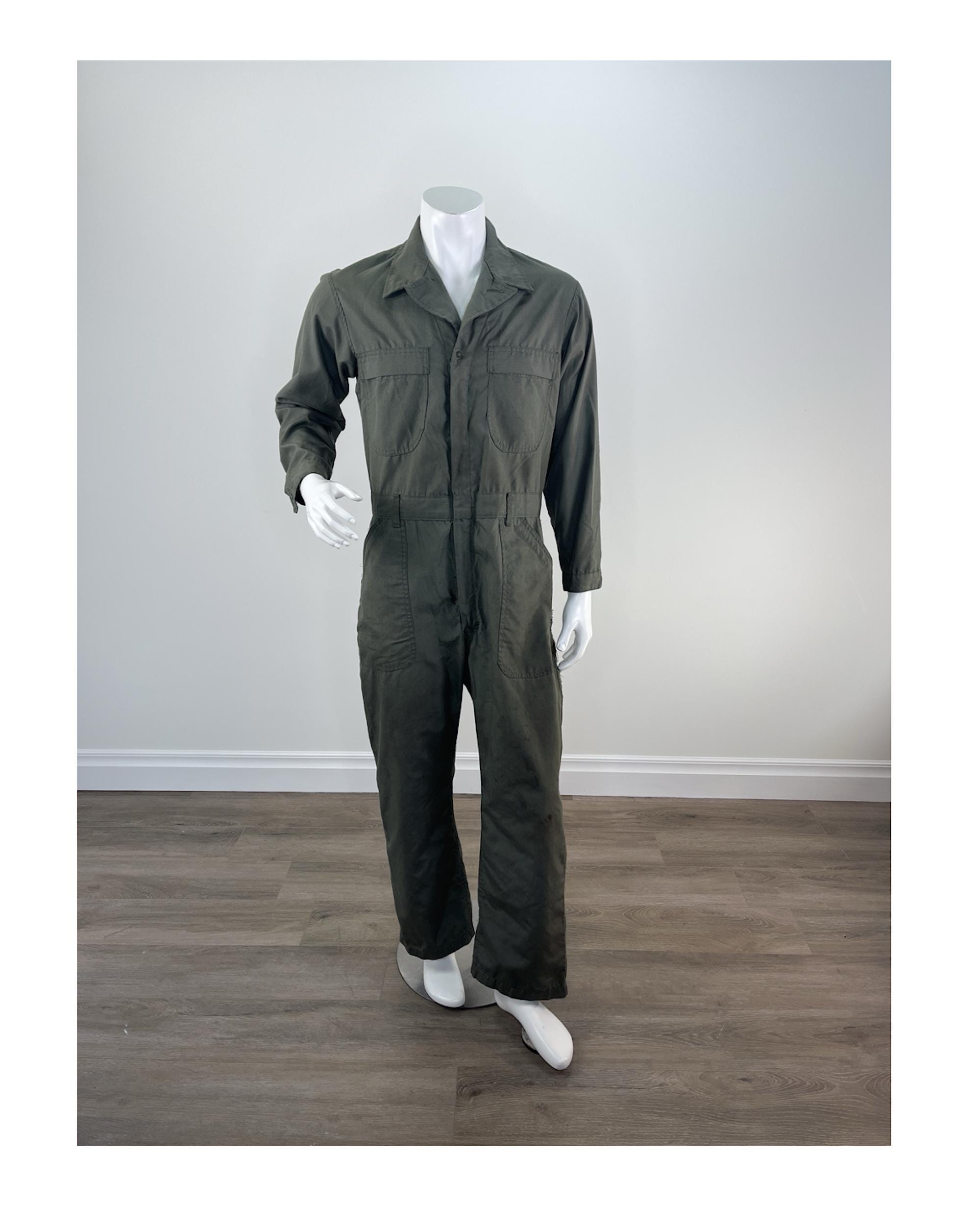 Vintage Military Olive Drab Coveralls, Size 42R. Vintage Army