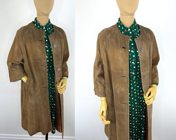 Vintage 1960s Brown Suede Coat.  Vintage Marshall… - image 2