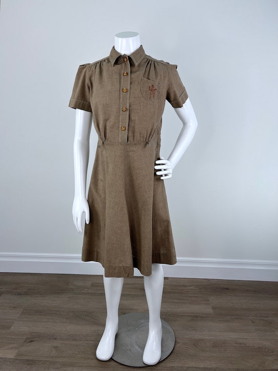 Vintage 1950s/1960s Brownie Uniform Dress.  Vinta… - image 2