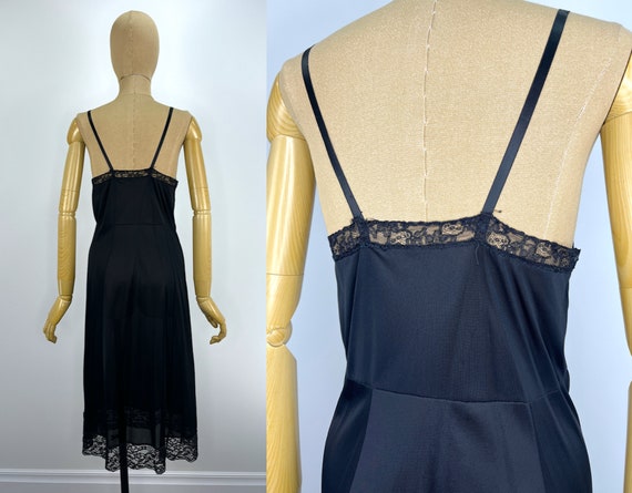 Vintage 1950/1960s Black Slip with Lace Insets - image 5