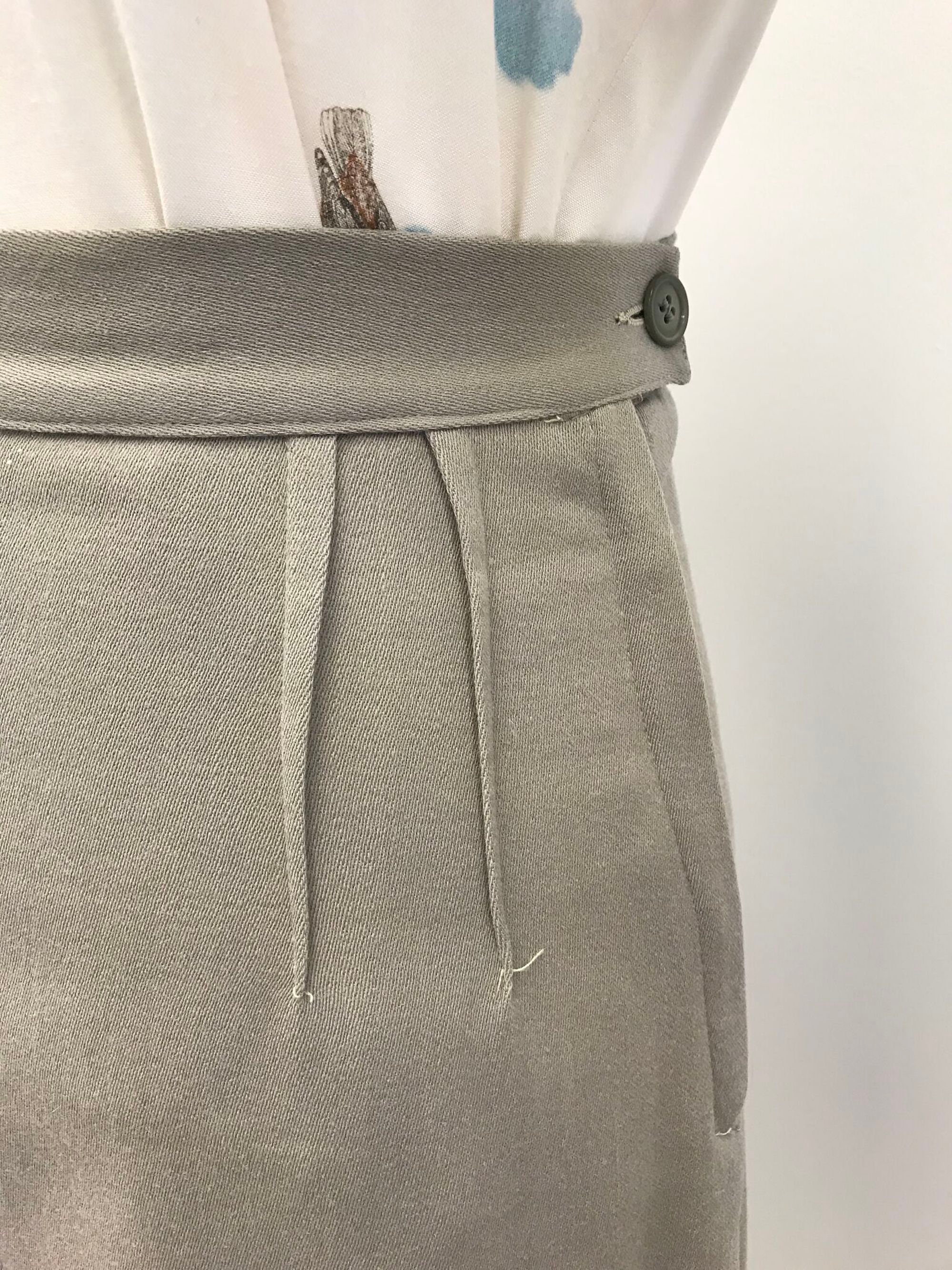 Vintage Late 1940s/early 1950s Taupe Wool Gabardine Skirt - Etsy