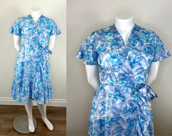 1950s Wrap Dress 50s Grannycore Style Cotton Dress Short - Etsy