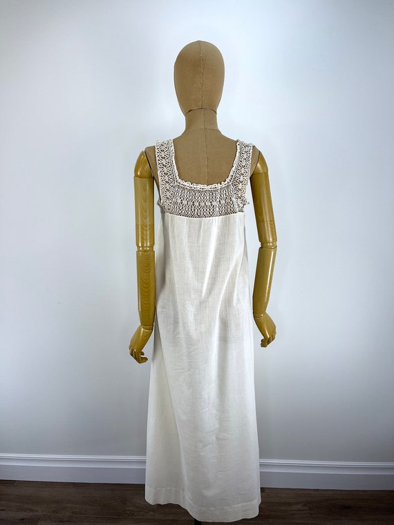 Vintage Early 20th Century Ivory Cotton Chemise w… - image 5