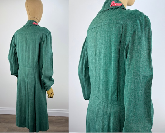 Vintage 1940s Green Girl Scout Uniform Dress.  Gr… - image 4