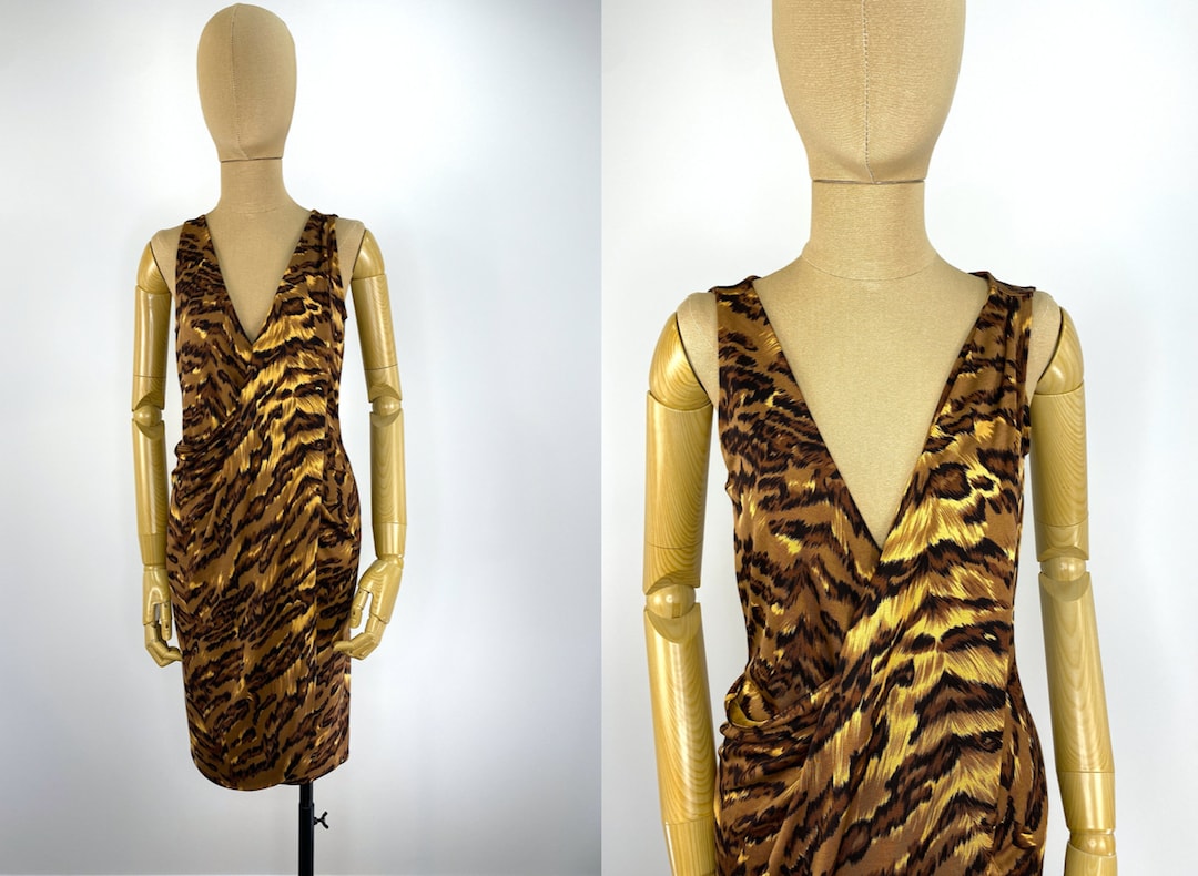 Vintage Tiger Print Diane Von Furstenberg Asymmetrically