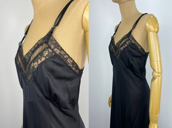 Vintage 1950/1960s Black Slip with Lace Insets - image 8