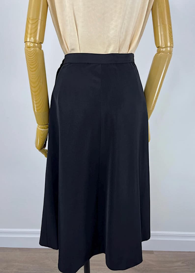 Vintage Evening Suit 1940s Black Faille Jacket Beaded Collar Outfit 1950s Formal Wear 1950s Nipped Waist Retro Cocktail Attire Two Piece image 11