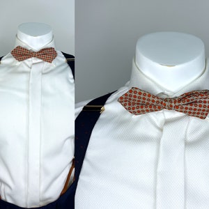 Vintage 1950s/1960s Orange and Grey Clip-On Bow Tie.  Vintage Wembley Polka Dot Bow Tie