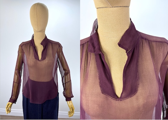 burgundy chiffon blouse